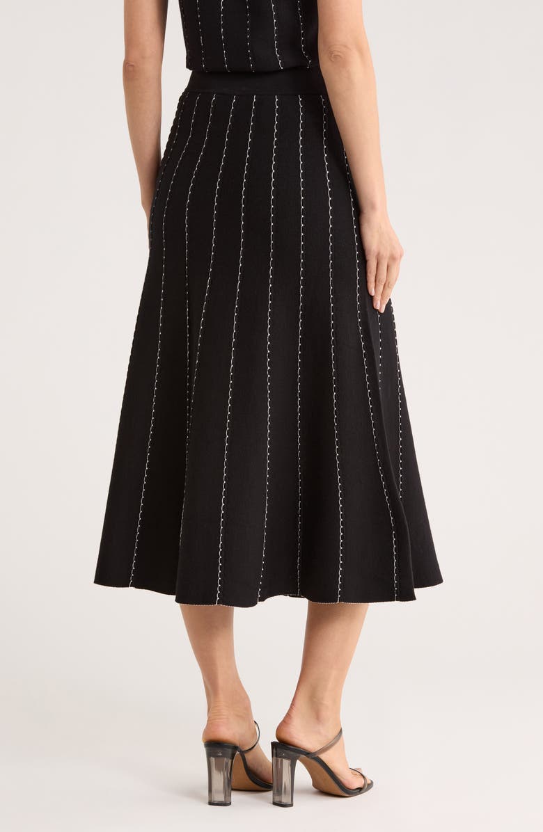 ELIE ELIE TAHARI Sweater Midi Skirt, Alternate, color, Black/ White