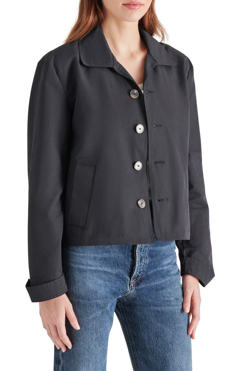 Steve Madden Cropped Trench Shirt Jacket, Alternate, color, 