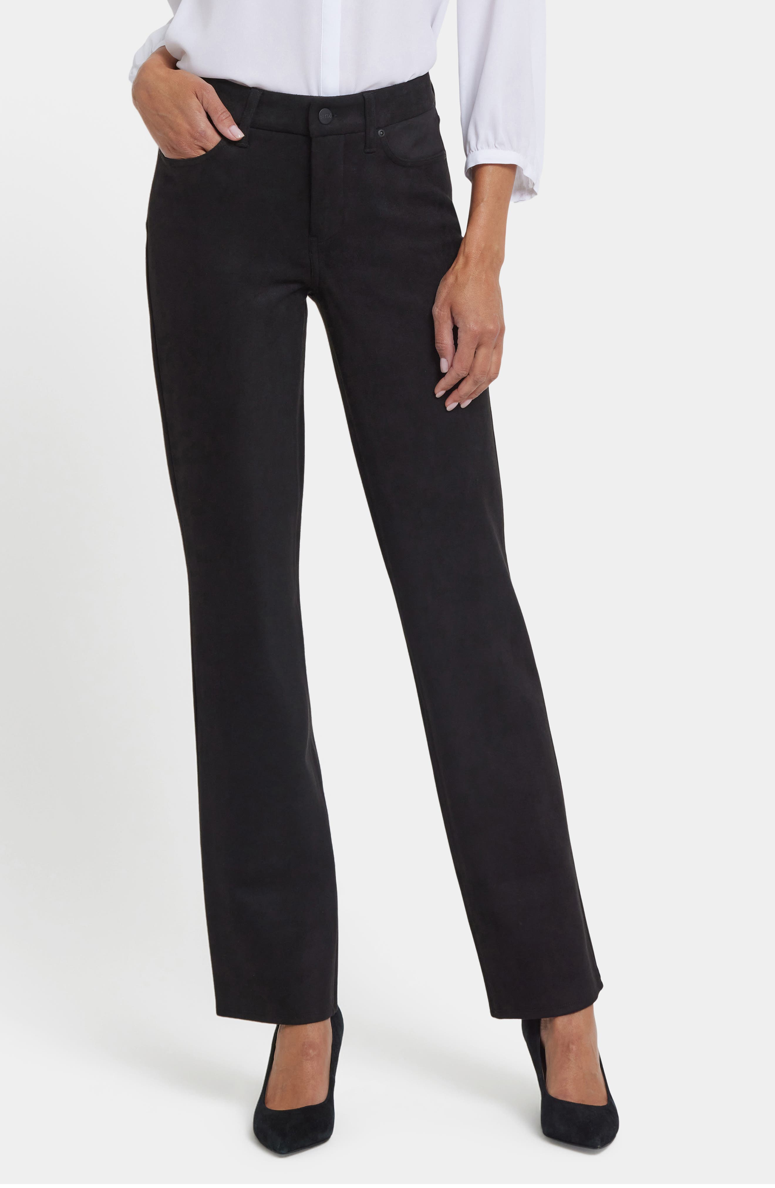 NYDJ Marilyn Straight Leg Faux Suede Pants