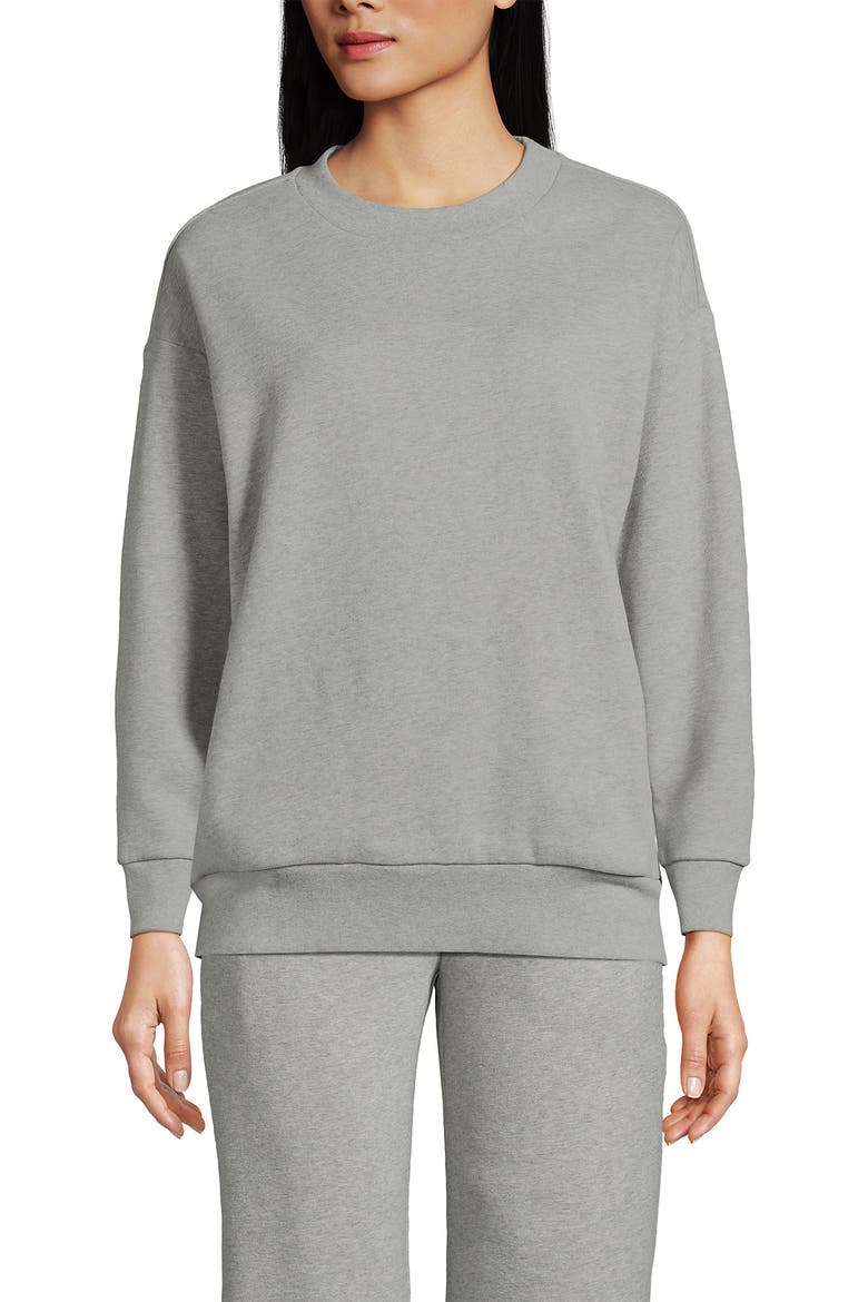 Serious Sweats Relaxed Long Sleeve Crew Neck Sweatshirt, Main, color, Gray Heather