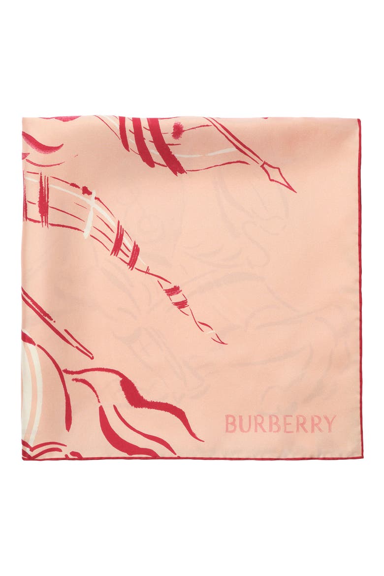 Heart Knight Silk Square Scarf, Main, color, COMPACT PINK