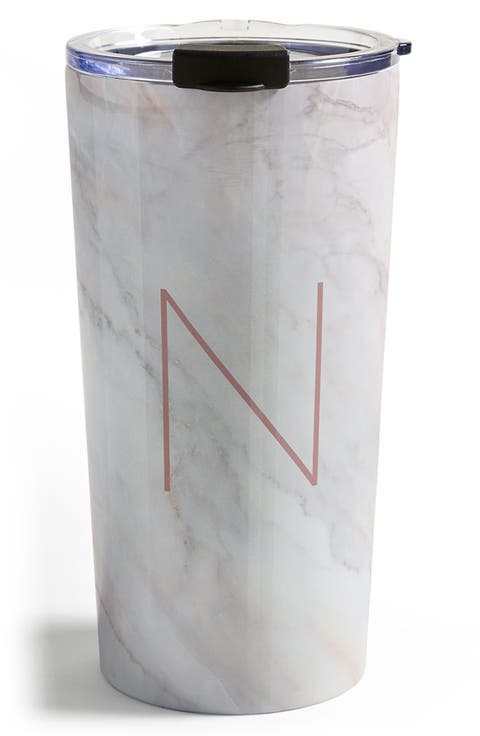 Marbled Monogram Travel Mug