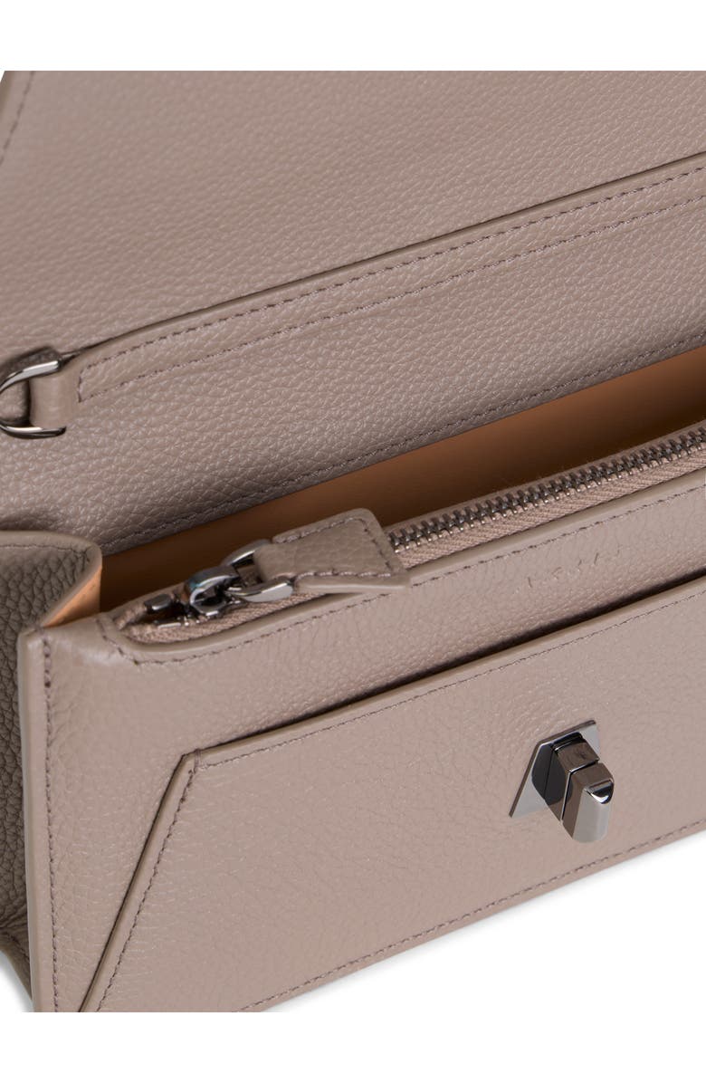 Akris Anouk Leather Wallet on a Chain, Alternate, color, Taupe