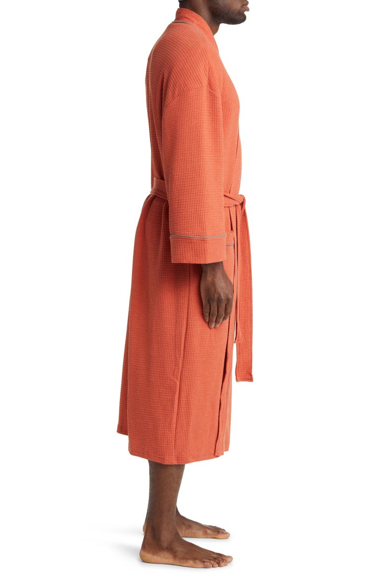 Waffle Knit Robe, Alternate, color, TERRACOTTA