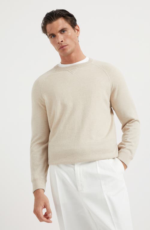 Brunello Cucinelli Crew-neck Ribbed-knit Jumper In Sand
