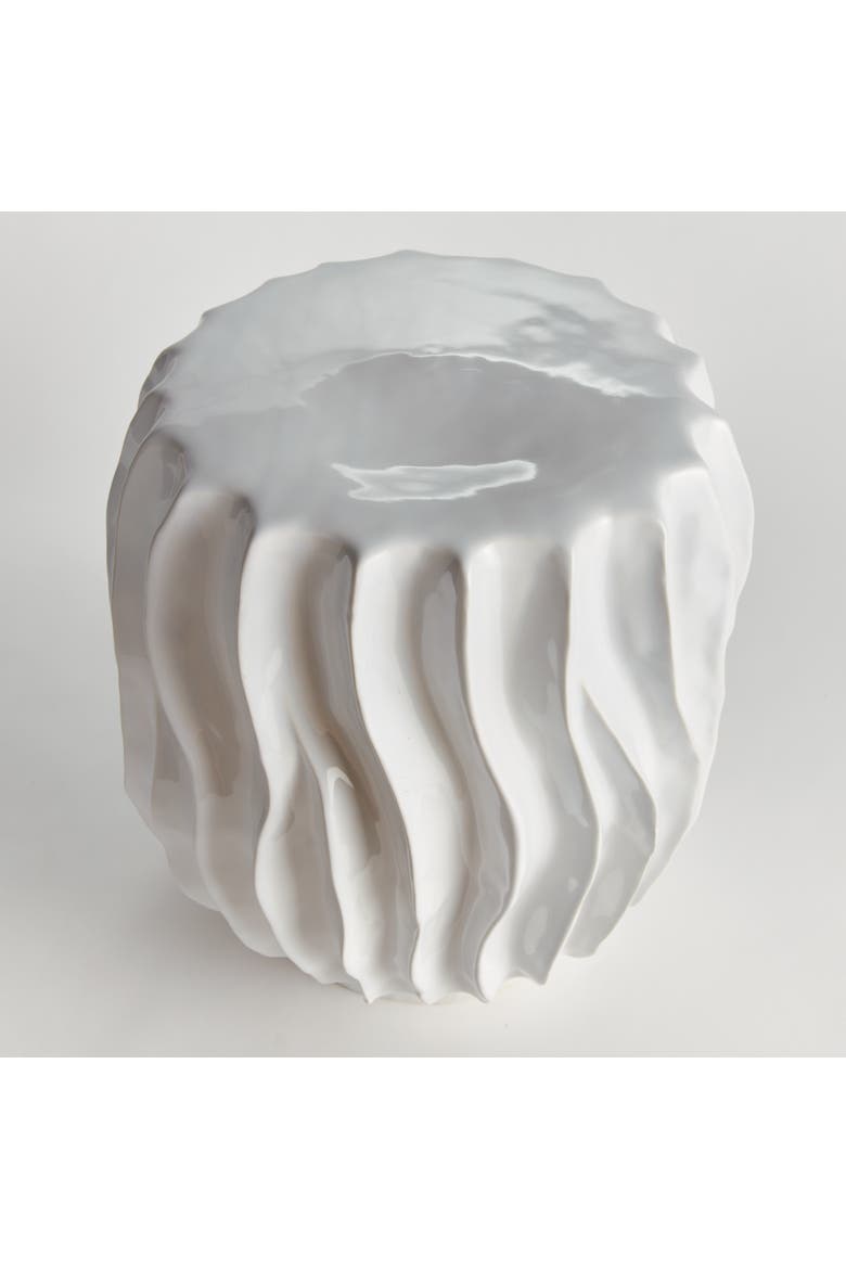 Tatiana Side Table - White Clay Accent Table, Alternate, color, White