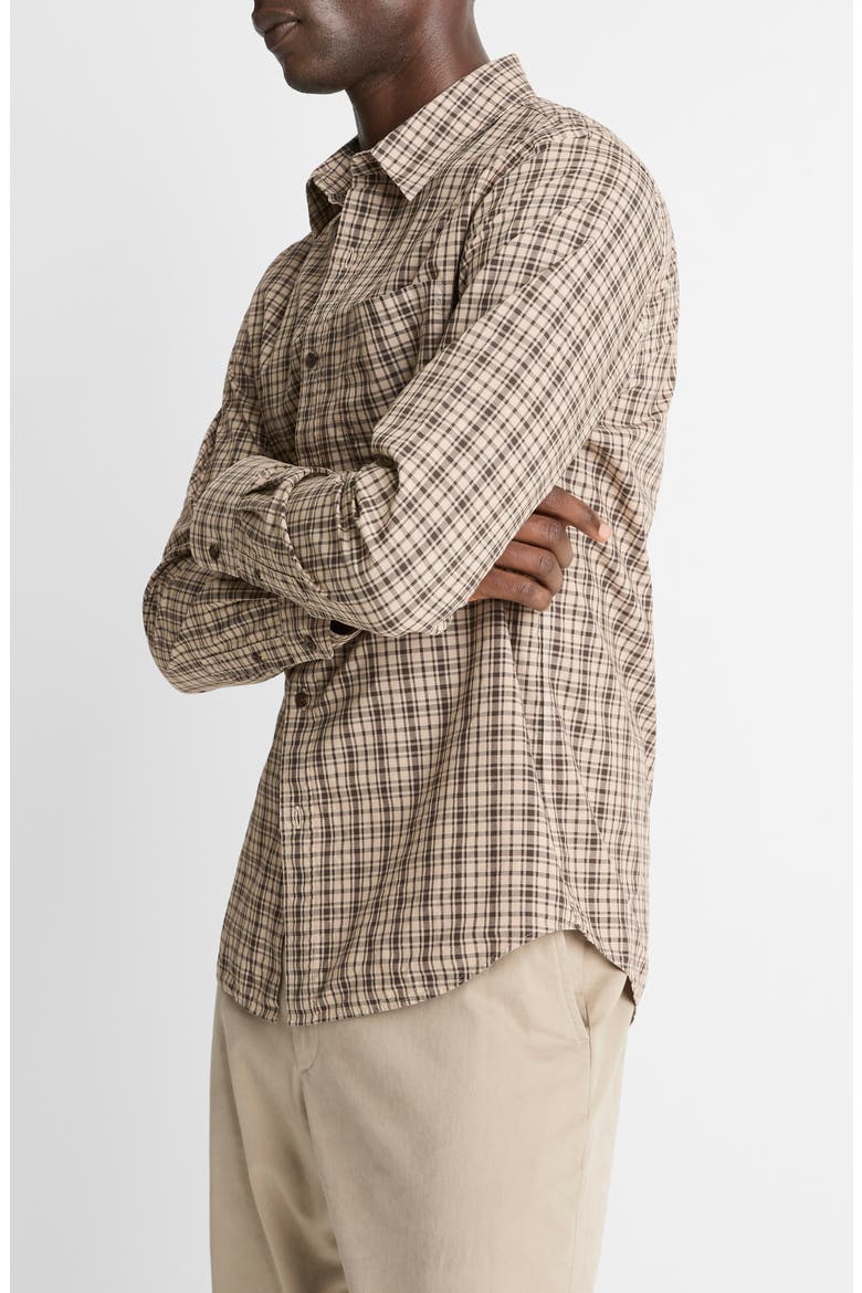 Great Falls Plaid Cotton Button-Up Shirt, Alternate, color, RIVER SAND/ MISSION