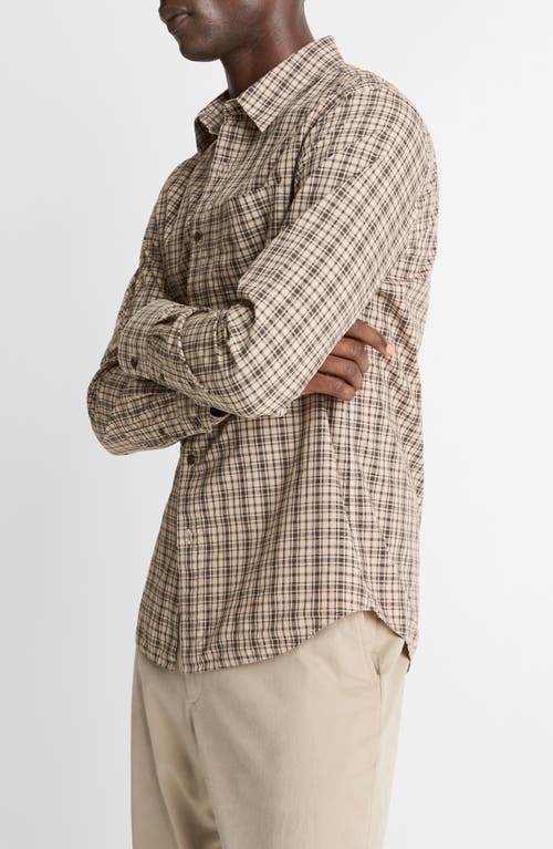 Vince Great Falls Plaid Classic Fit Button Down Shirt In Brown