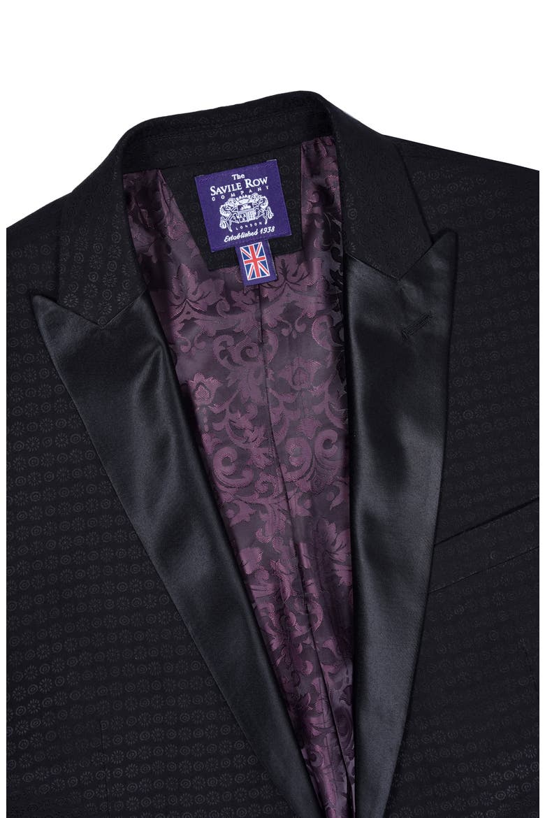 Two Button Peak Lapel Evening Jacket, Alternate, color, BLACK