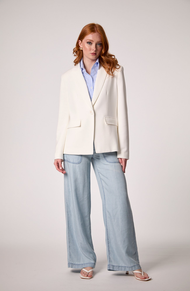 BLUE REVIVAL Helen Blazer in Whipped Cream With Removable Shirt Insert, Alternate, color, Whipped Cream
