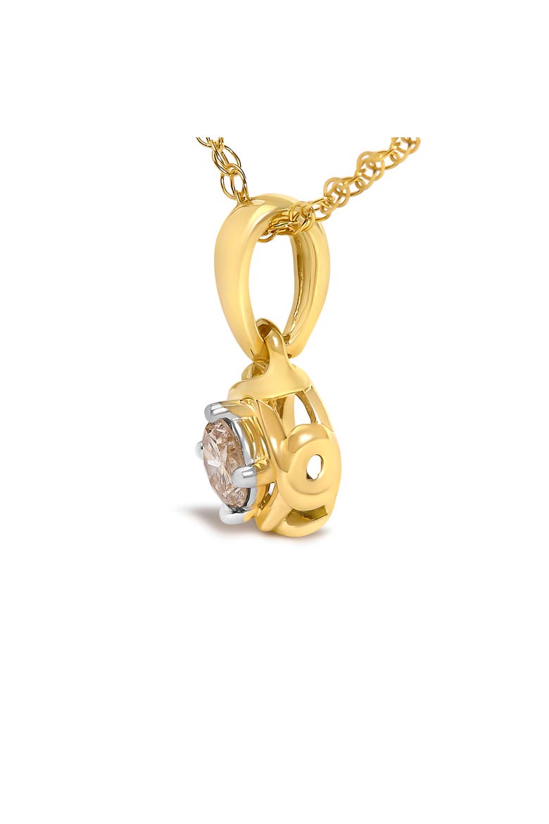 14K Yellow Gold Plated Sterling Silver 1/5 Cttw Diamond Swirl Pendant Necklace, Alternate, color, Yellow Gold over Silver