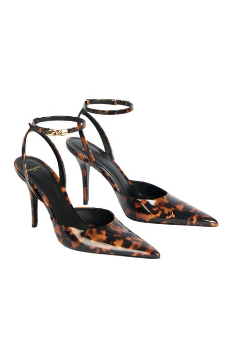 Printed Patent Leather Strappy Courts