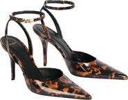Balmain Printed Patent Leather Strappy Courts