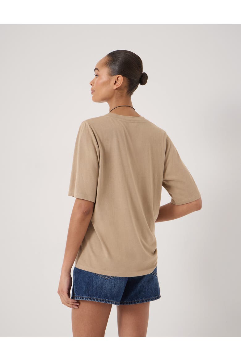 Reece V-Neck Drapey T-Shirt, Alternate, color, Stone Brown