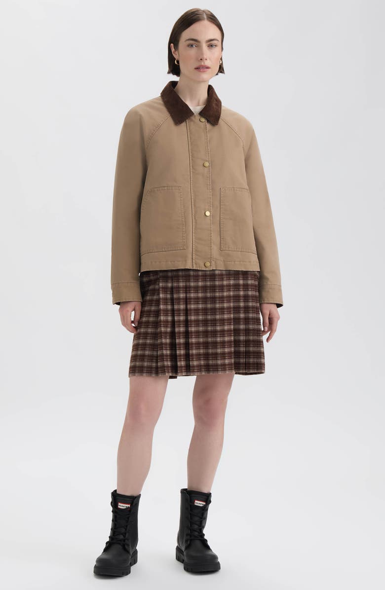 Hunter Corduroy Collar Raglan Sleeve Cotton Barn Jacket, Alternate, color, Tan