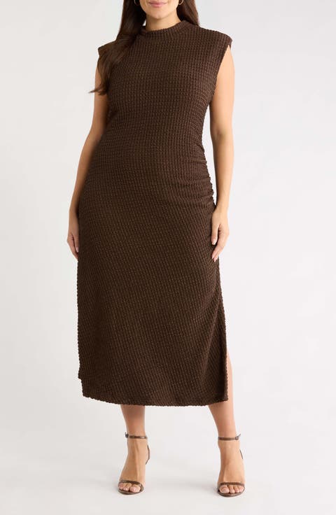 Mock Neck Bubble Knit Dress