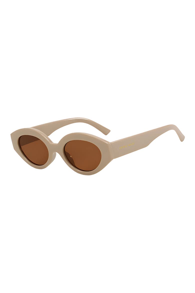 Emily 52mm Oval Polarized Sunglasses, Alternate, color, TAUPE / TAUPE