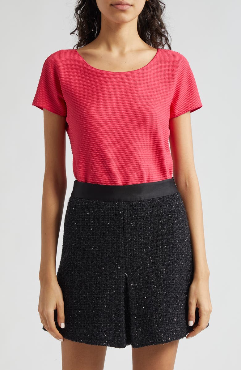 Emporio Armani Ottoman Rib T-Shirt, Main, color, Solid Medium Red