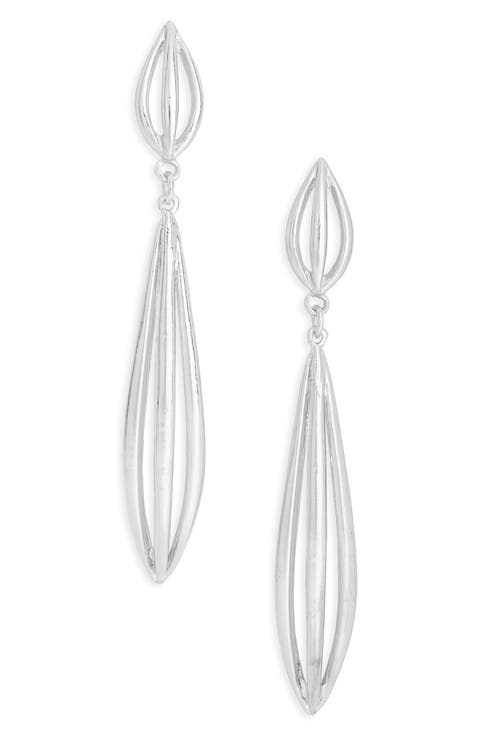 Polished Elongated Oval Drop Earrings