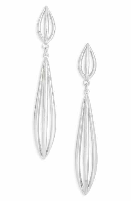Karine Sultan Polished Elongated Oval Drop Earrings