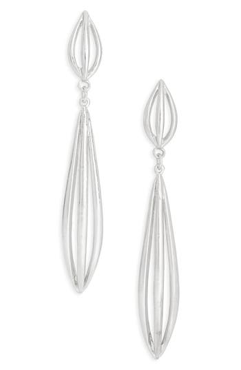 Karine Sultan Polished Elongated Oval Drop Earrings In Silver
