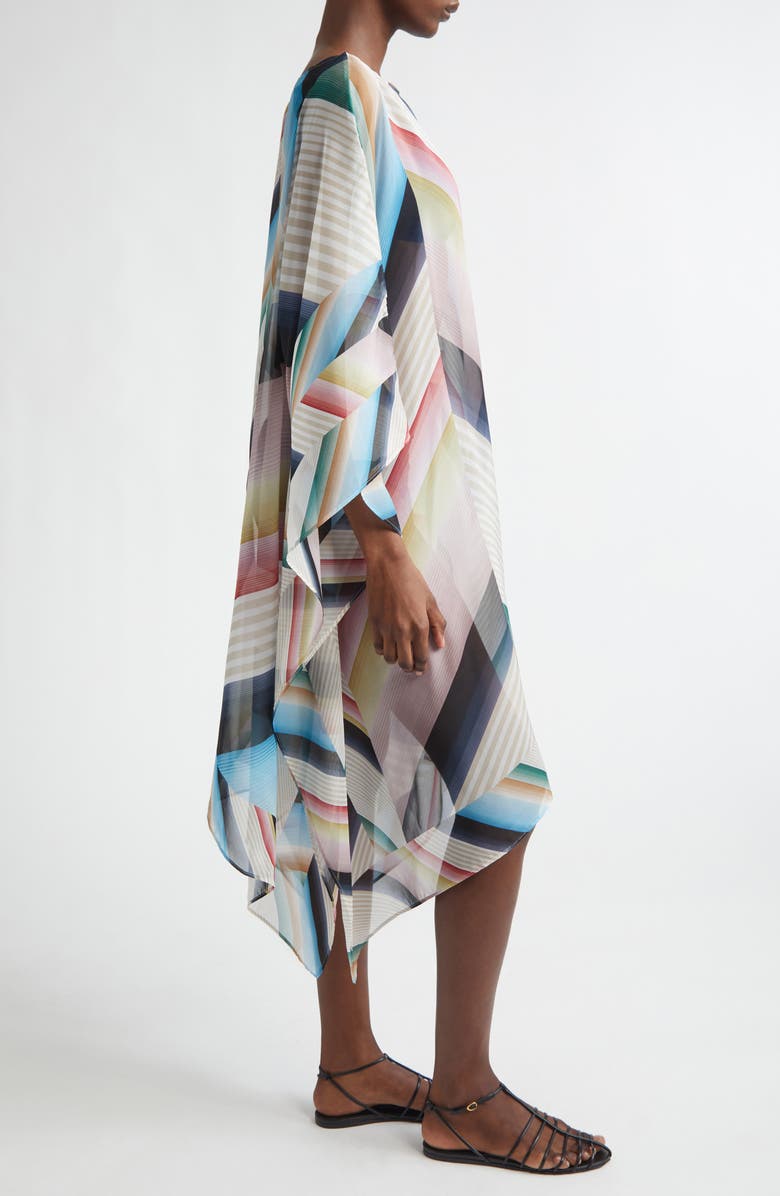 Missoni Chevron Print Silk Poncho, Alternate, color, 0001 Blue Multi
