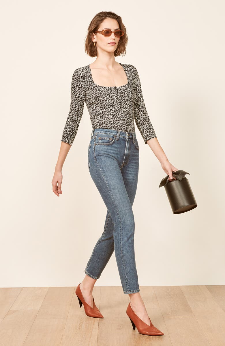 Reformation Jorja Square Neck Top, Alternate, color, 