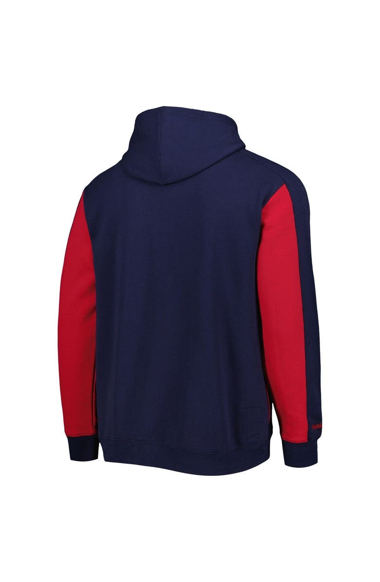 Mitchell & Ness Men's Mitchell & Ness Navy/Red Boston Red Sox Colorblocked Fleece Pullover Hoodie, Alternate, color, 