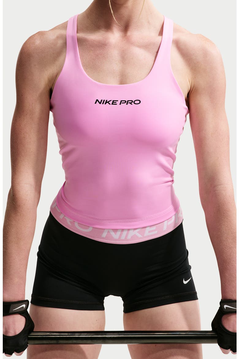Pro Dri-FIT Racerback Tank, Alternate, color, PINK RISE/ BLACK
