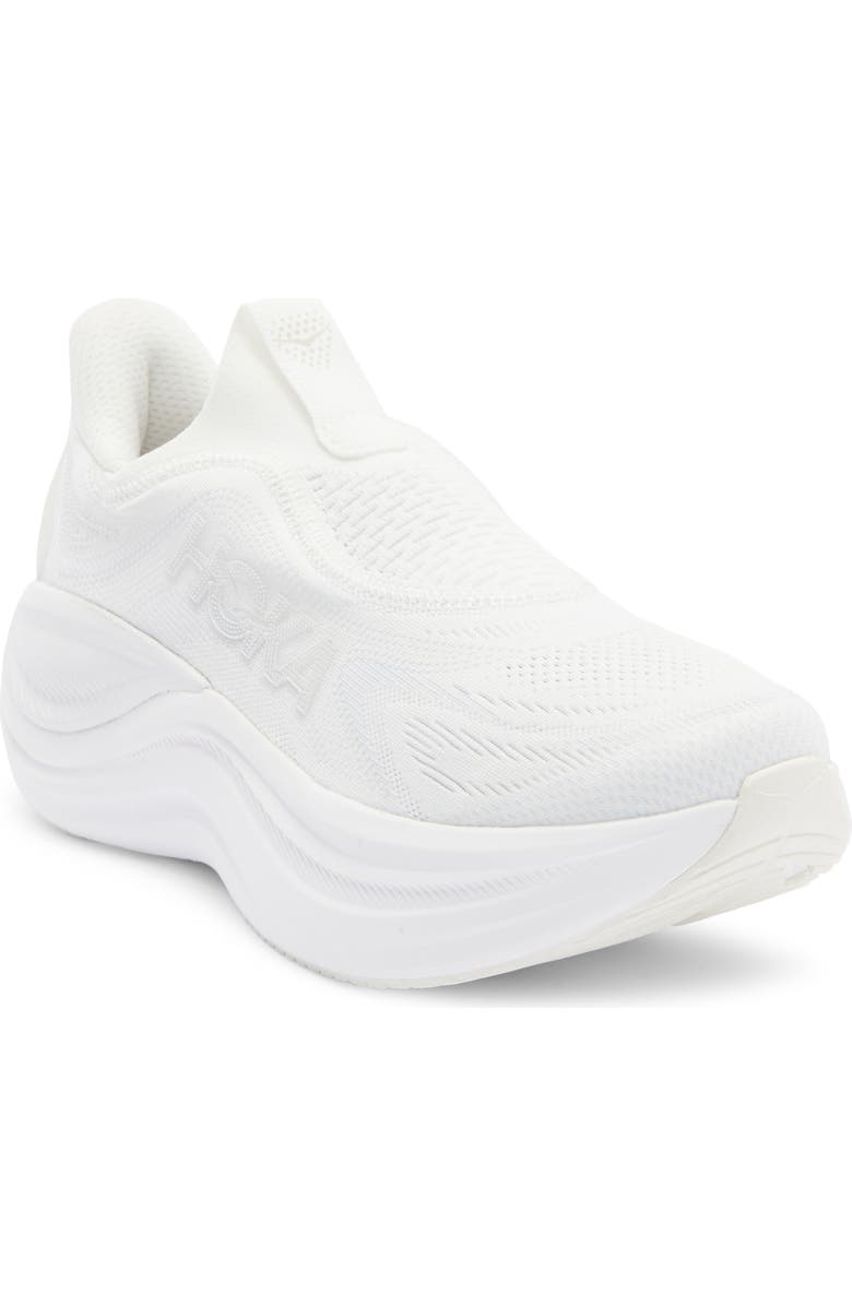 HOKA Skyward Laceless Recovery Sneaker, Main, color, White / White