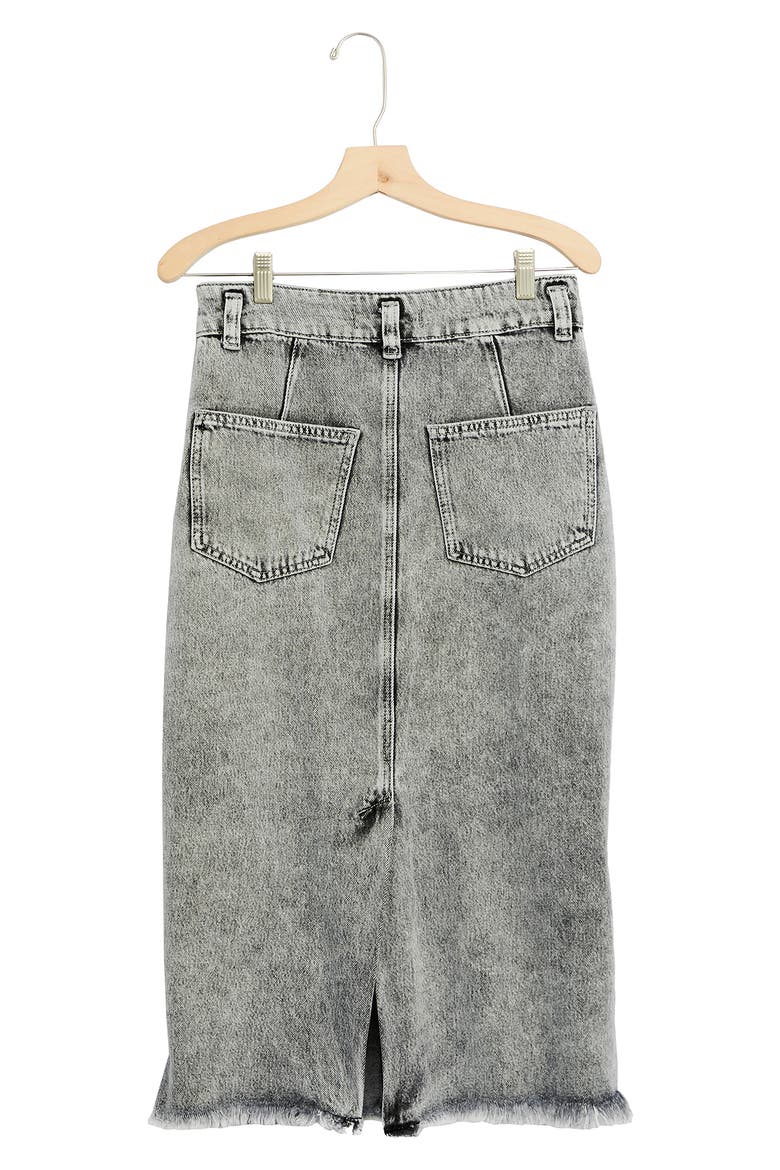 Sidney Denim Midi Skirt, Alternate, color, BLACK ACID