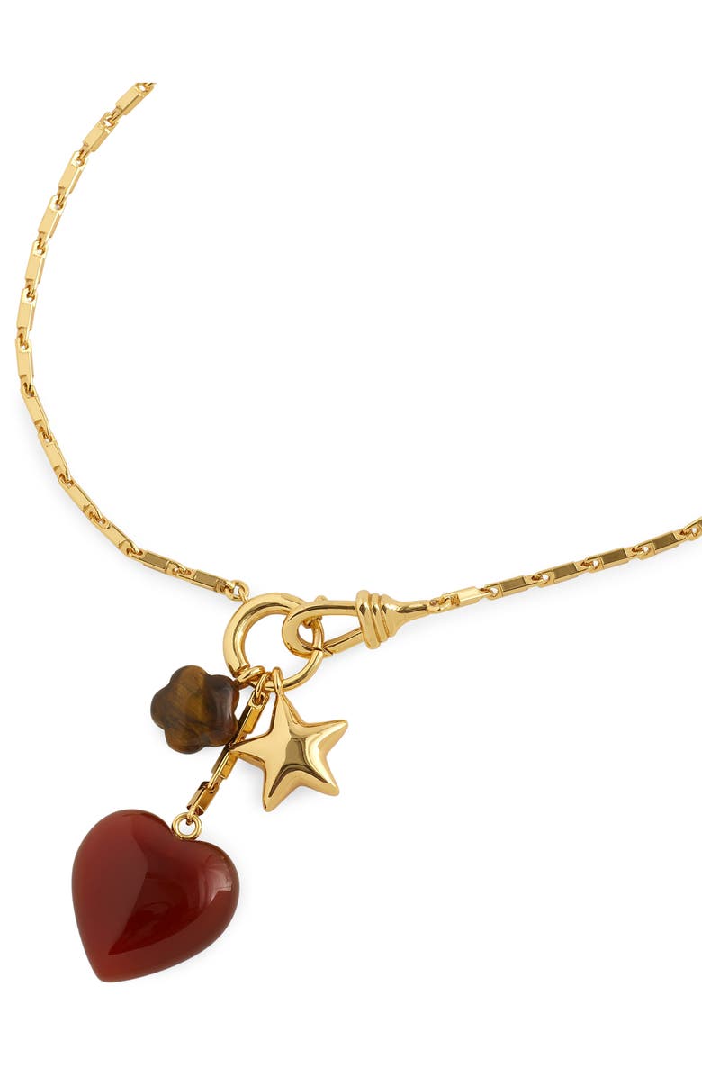 Madewell Bar Watch Chain Charm Necklace, Alternate, color, Antique Gold