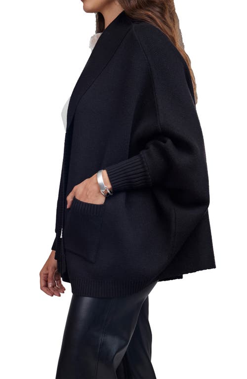 Saachi Shawl Rib Knit Cardigan In Black