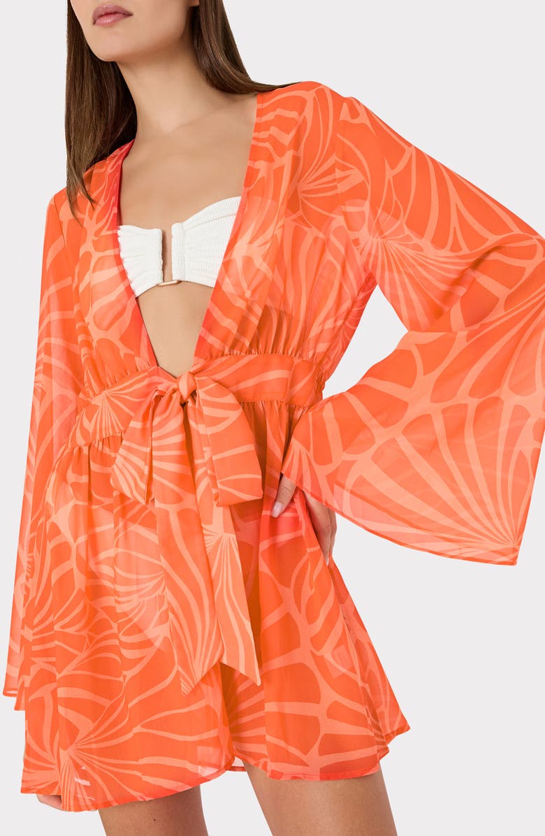 Milly Jessie Abstract Kai Print Chiffon Cover-Up, Alternate, color,