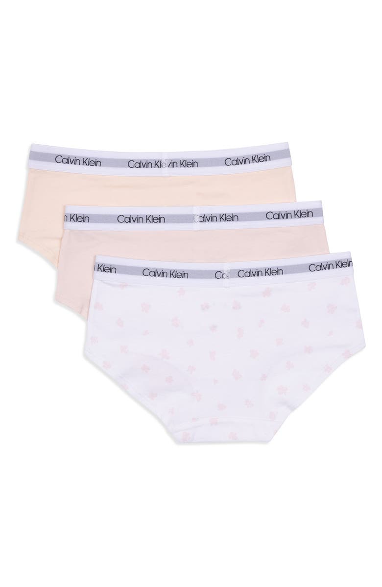Calvin Klein Stretch Cotton Hipster Panties - Pack of 3, Alternate, color, Lgckgd/Sv/Gpk