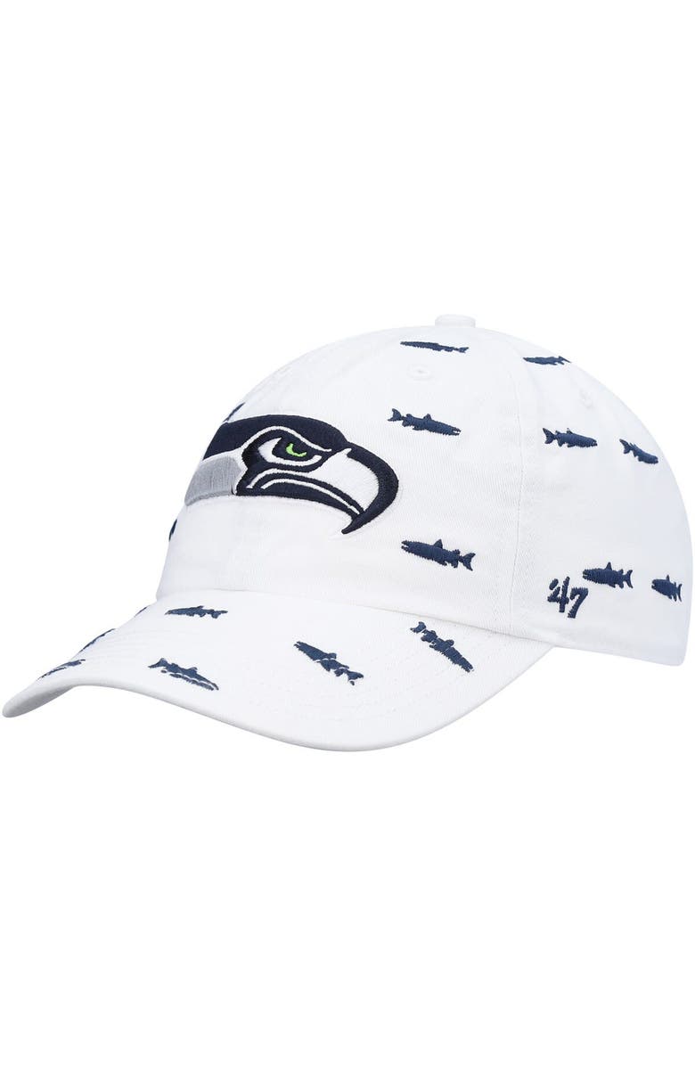 '47 Women's '47 White Seattle Seahawks Confetti Clean Up Adjustable Hat, Main, color, White