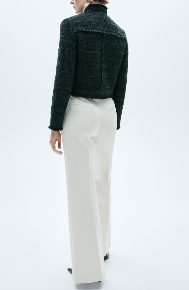 MANGO High Collar Tweed Jacket, Alternate, color,