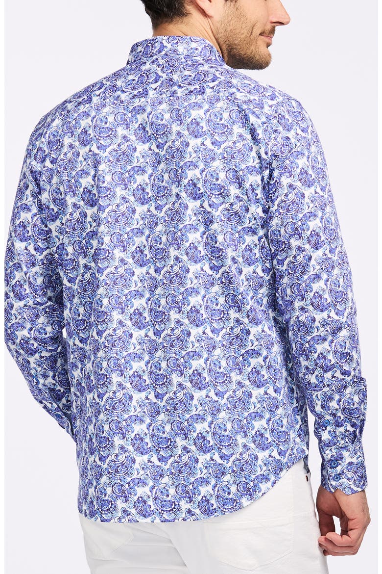 Dorval Cotton Button-Up Shirt, Alternate, color, BLUE