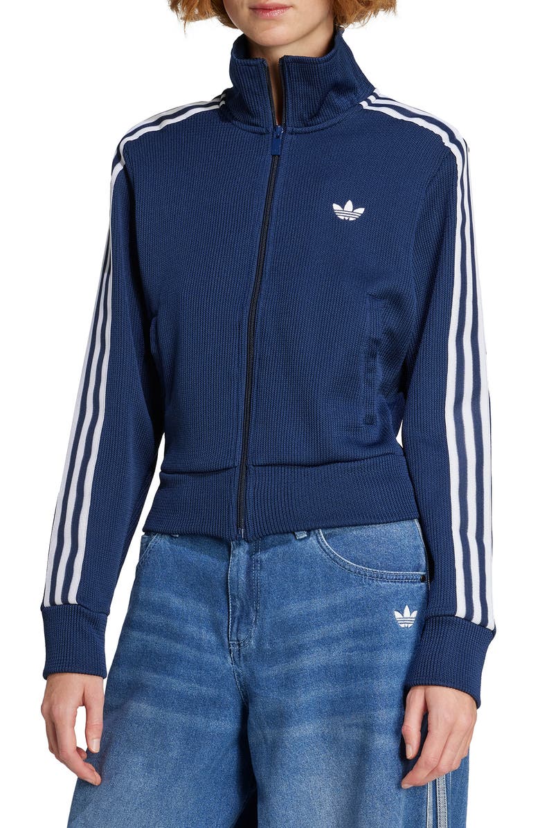 adidas Firebird Adicolor Knit Track Jacket, Main, color, Night Indigo/ White