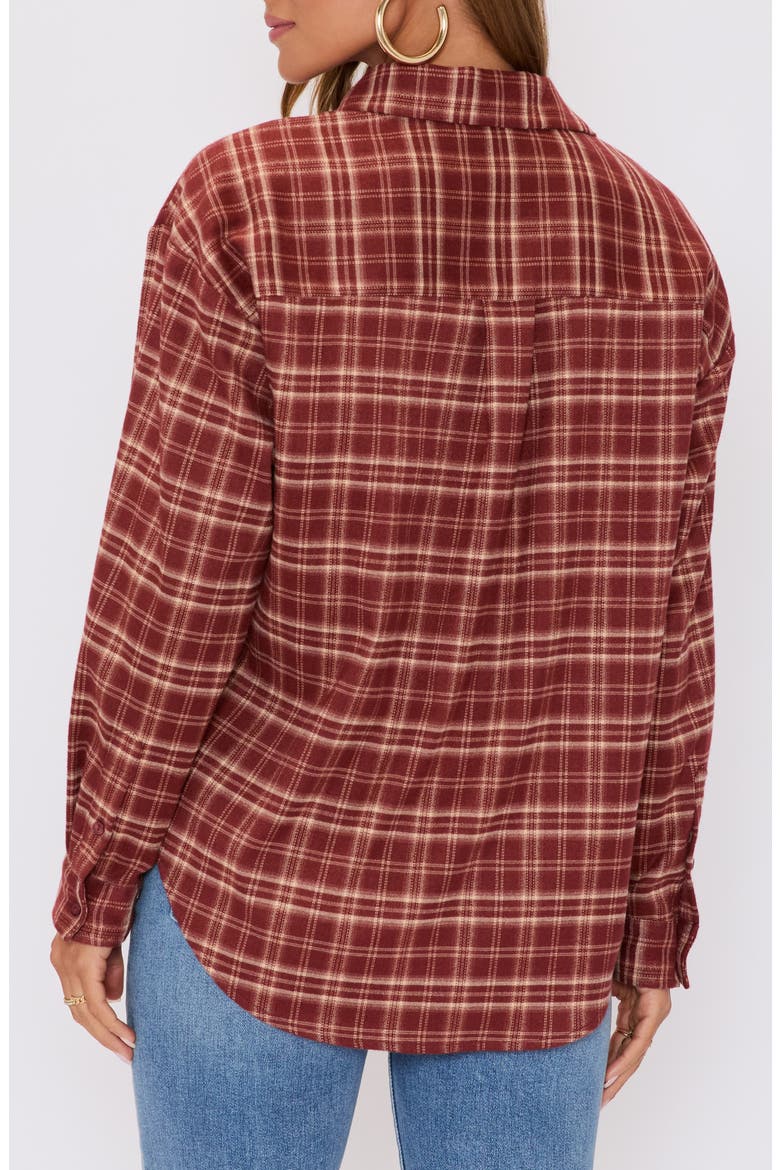 Poet Plaid Button-Up Shirt, Alternate, color, BRICK PLAID