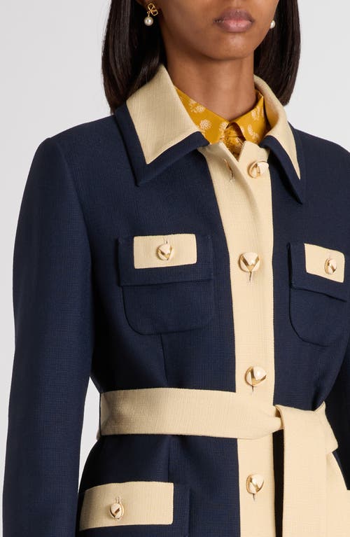 Valentino Collared Single-breasted Coat Jacket With Belted Waist In Animal Print