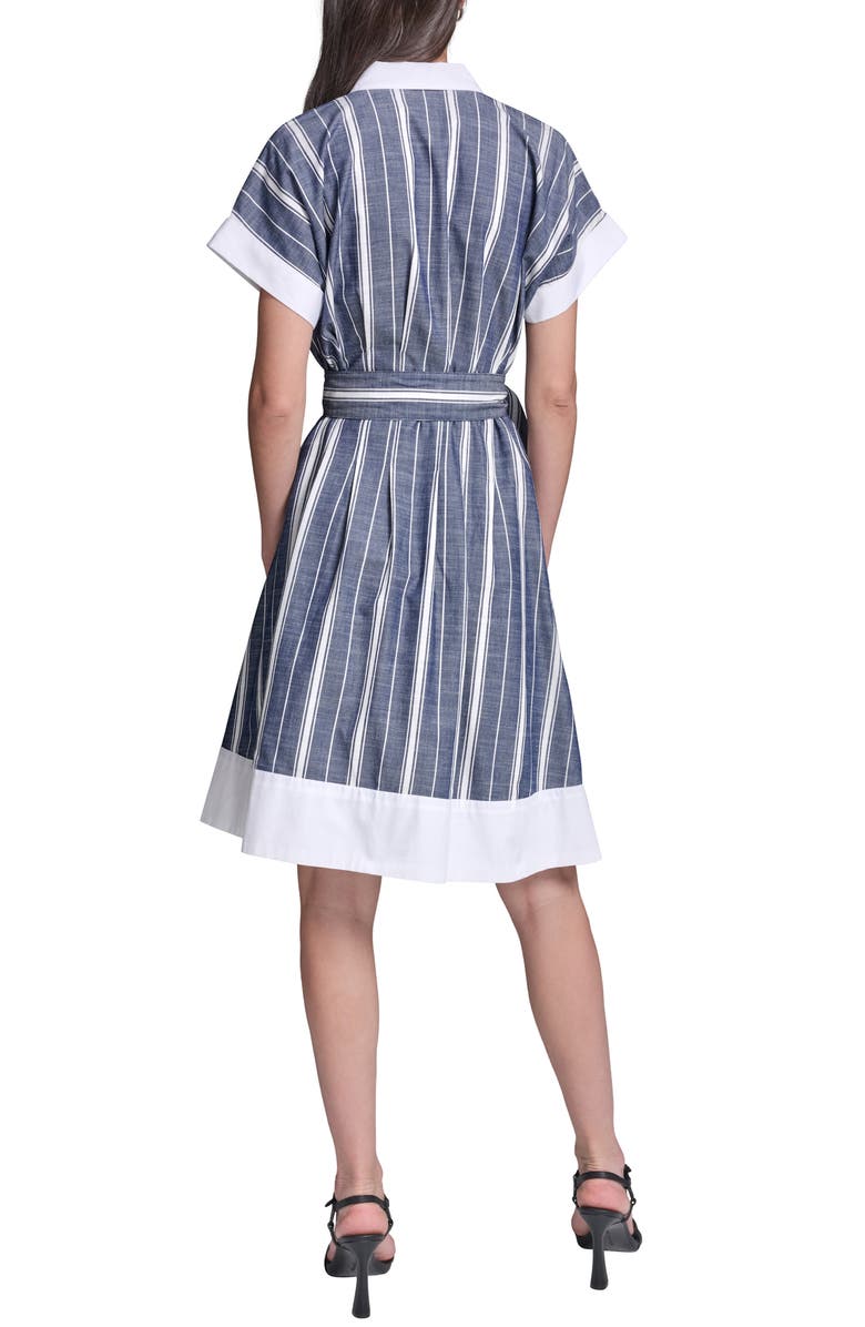 KARL LAGERFELD Melange Stripe Short Shirtdress, Alternate, color, 