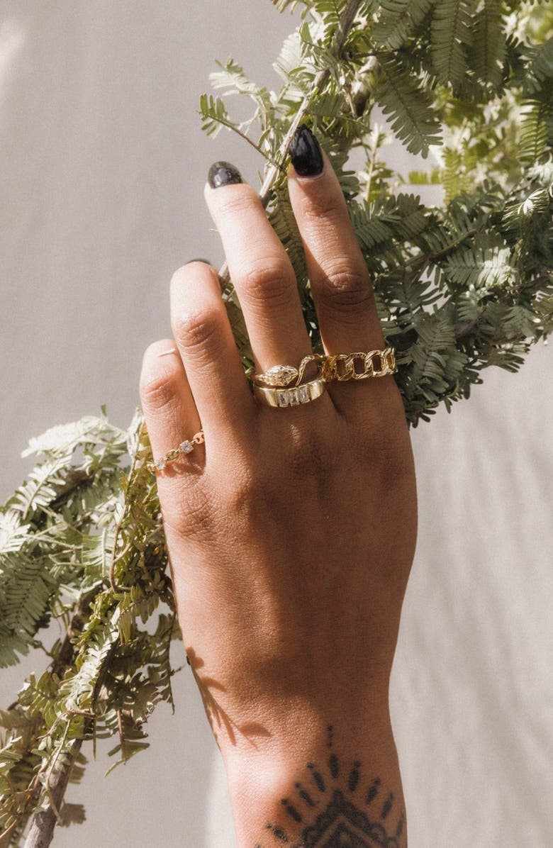 Child of Wild Sahara Snake Cubic Zirconia Ring, Alternate, color, Gold