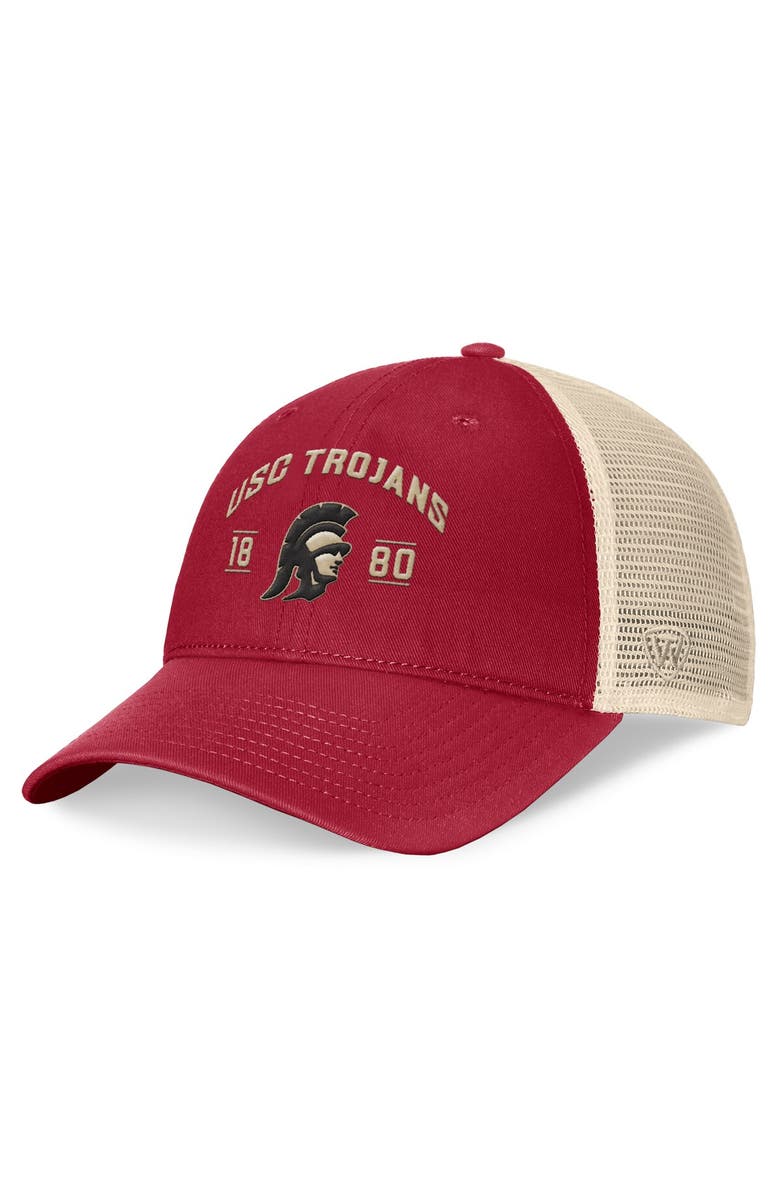 TOP OF THE WORLD Men's Top of the World Cardinal USC Trojans Heritage Waylon Trucker Adjustable Hat, Main, color, Cardinal