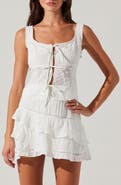 ASTR the Label Kensley Embroidered Eyelet Cotton Tie Front Camisole