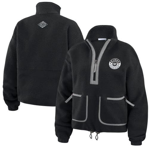 Wear By Erin Andrews Black Los Angeles Kings Polar Fleece Half-zip Jacket