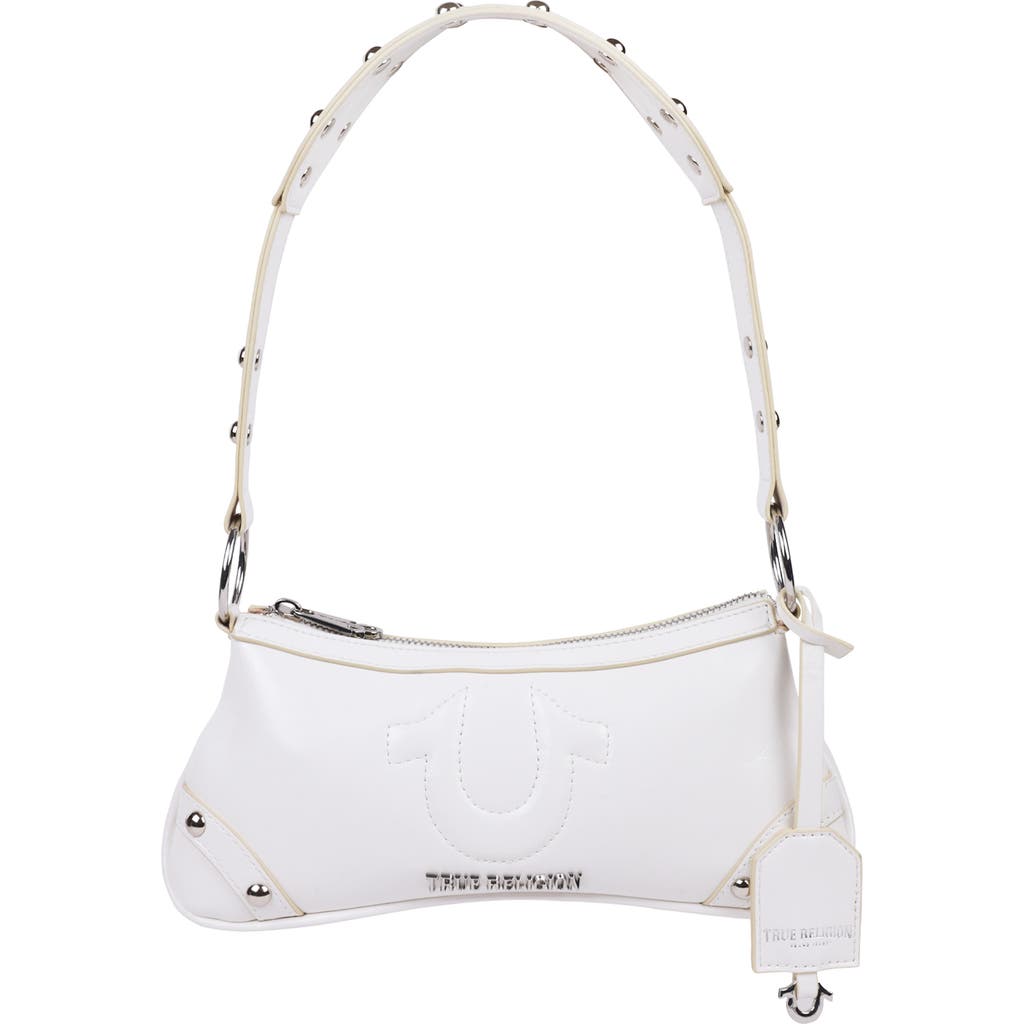 True Religion Horseshoe Hardware Shoulder Bag In White