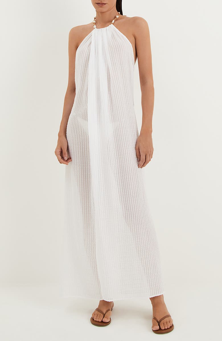 ViX Paula Hermanny Cloe Halter Cover-Up Maxi Dress, Main, color,