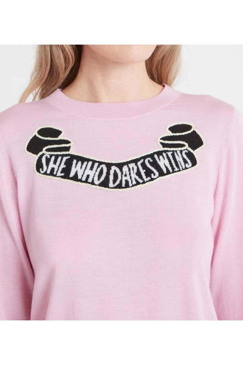She Who Dares Sweater, Alternate, color, Pink