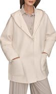 Donna Karan New York Wool Blend Coat with Puffer Sleeves